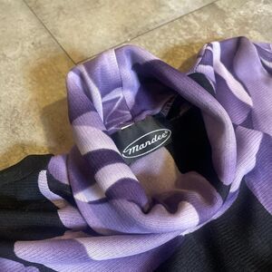 mandee vintage y2k semi sheer black purple rose maxi dress lettuce hem small